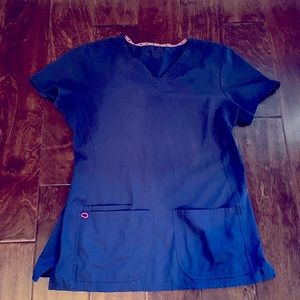 Navy blue Heart Soul scrub top! Like new